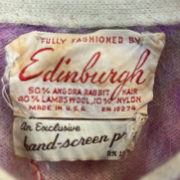 Vintage angora and lambswool cardigan - Picture 2 of 4